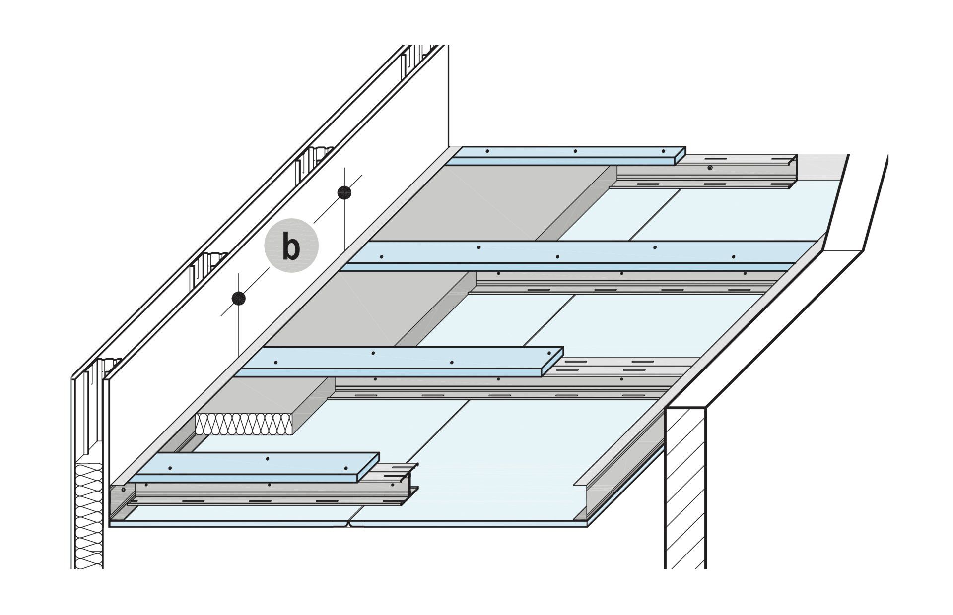 Design-Decken, Unterdecken, Dachsystem, Holzbalkendecken-System